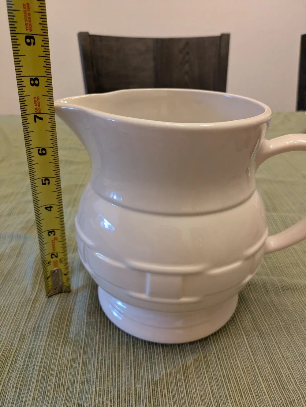 Longaberger Woven Traditions Ivory Pitcher - 78 Ounces - Made In USA